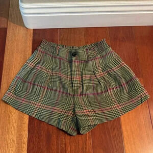 EUC Anthropologie Femme Plaid High Waist Librarian Academia Shorts Womens Size 4